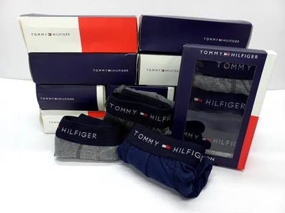 Tommy Hilfiger Cotton Boxers 3-Pack Beige Grey Blue