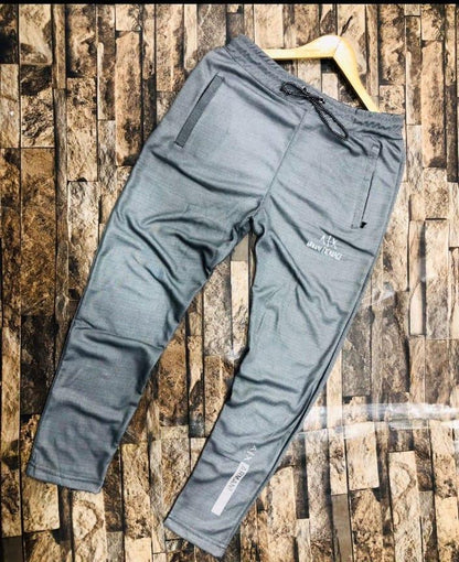 Men Grey Micro Polyester Embroidered Trouser XL
