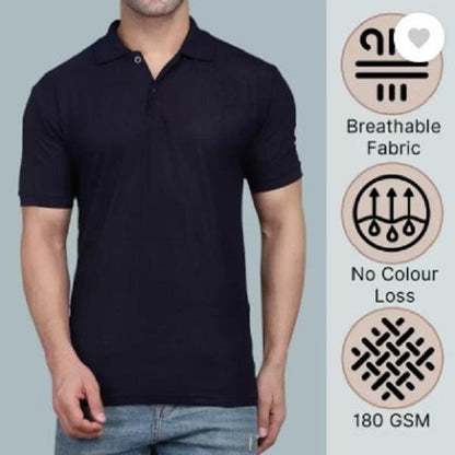 Men's Black Slim Fit Cotton Polo Shirt 180GSM