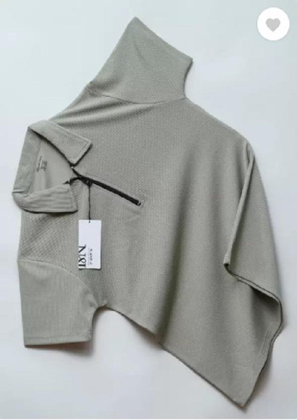 Men Cotton Plain Polo T-Shirt Grey Round Neck