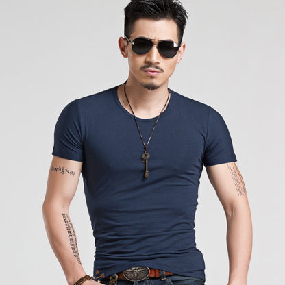 Men's Premium Cotton T-Shirt Summer White Black