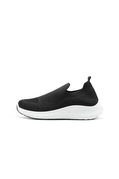 Men's Black Slip-On Walking Sneakers Breathable Comfortable