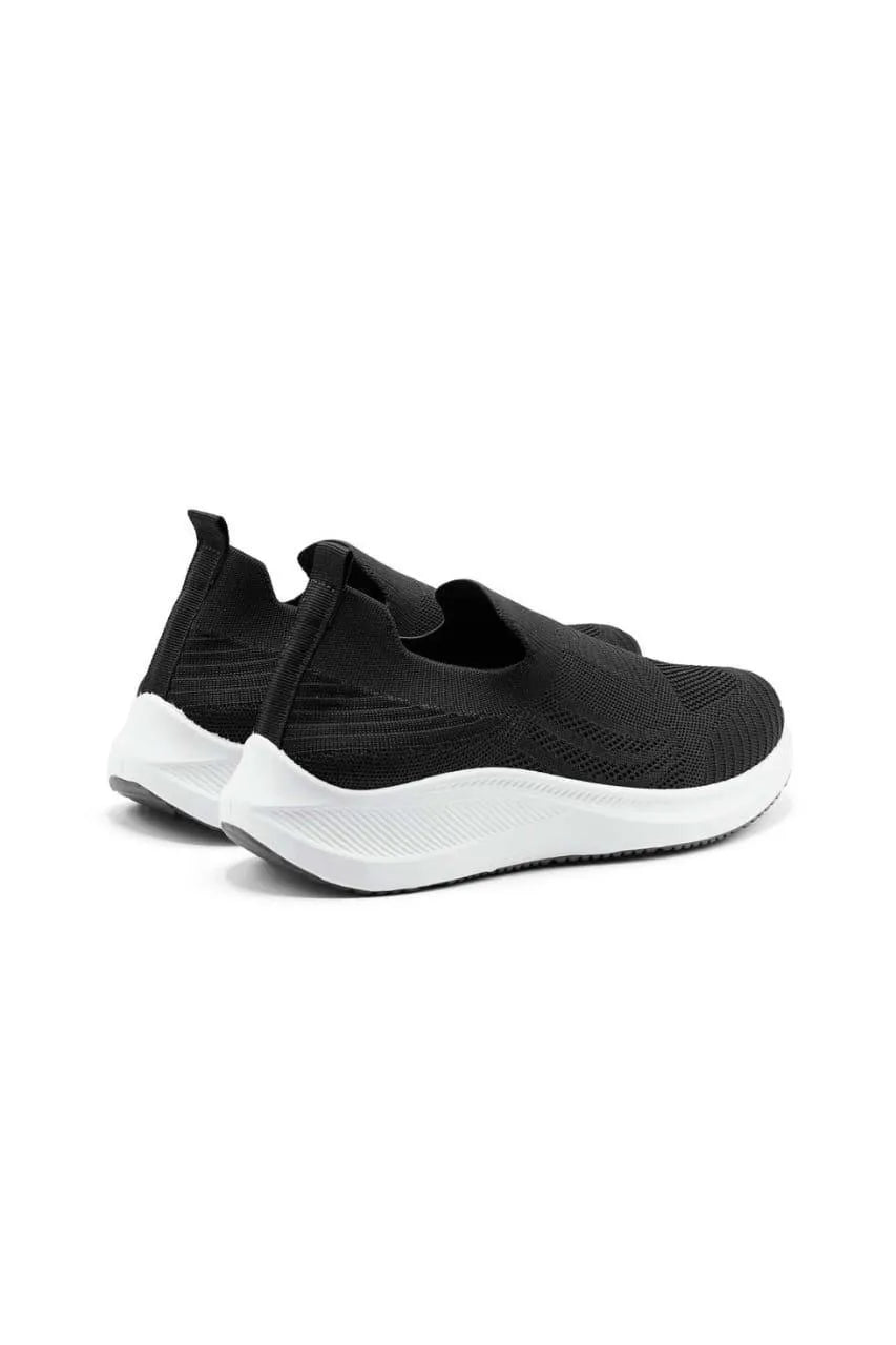 Men's Black Slip-On Walking Sneakers Breathable Comfortable