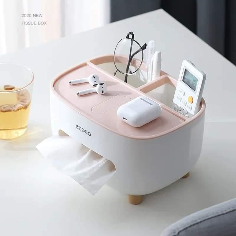 White ABS Plastic Tissue Box 21x16x12cm