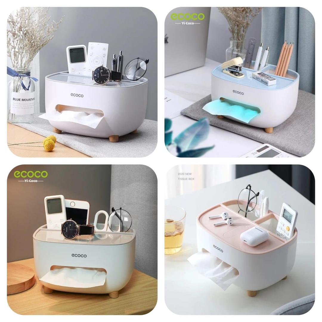 White ABS Plastic Tissue Box 21x16x12cm