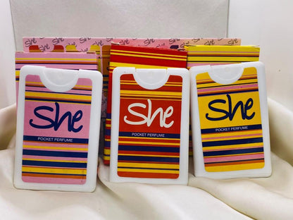 Pocket Perfume Set 3Pcs Alcohol-Free Women Pink Red Yellow
