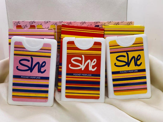 Pocket Perfume Set 3Pcs Alcohol-Free Women Pink Red Yellow