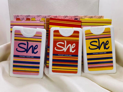 Pocket Perfume Set 3Pcs Alcohol-Free Women Pink Red Yellow