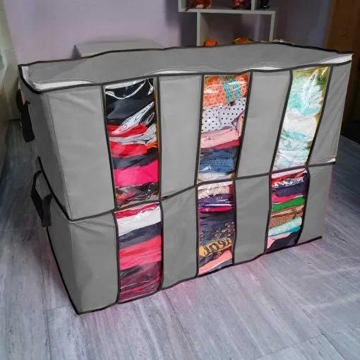 3-Compartment Dustproof Storage Bag Grey