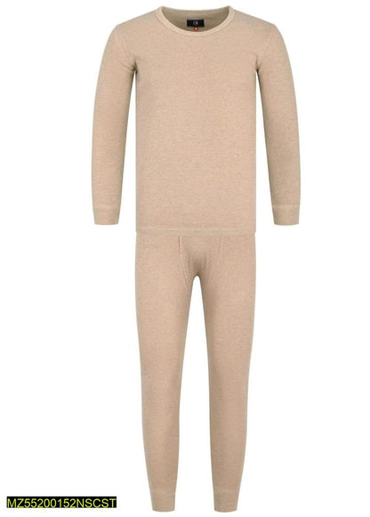 Men's Fleece Thermal Suit Beige Standard Size