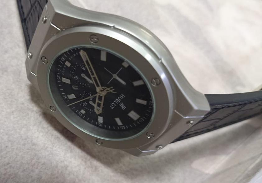 Men's Luxury Watch Black Stainless Steel Chronograph Strap