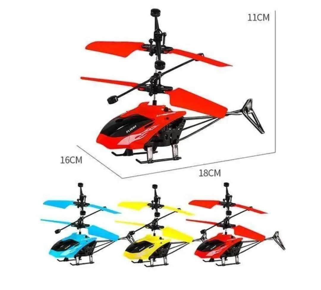Sensor-Controlled Helicopter Toy for Kids 1-12 Years Black Blue