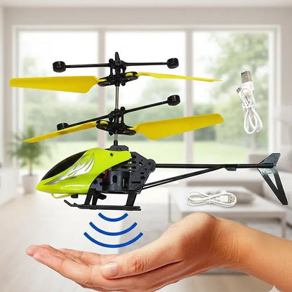 Sensor-Controlled Helicopter Toy for Kids 1-12 Years Black Blue