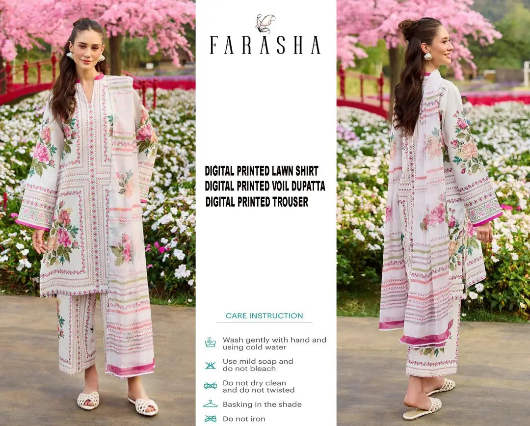 3 Pcs Women's Unstitched Digital Print Suit