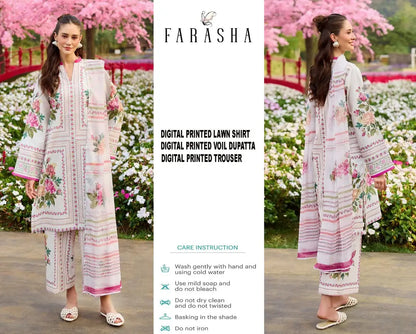 3 Pcs Women's Unstitched Digital Print Suit