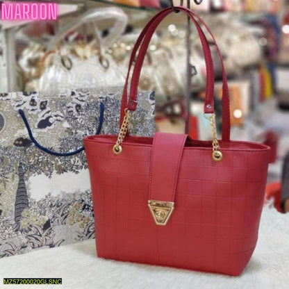 Maroon Textured PU Leather Shoulder Bag for Women