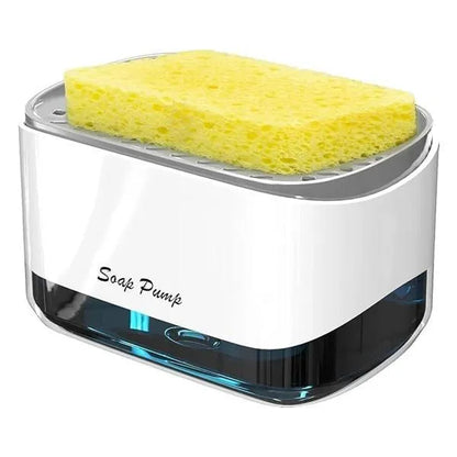 2-in-1 Soap Dispenser & Sponge Holder White Transparent
