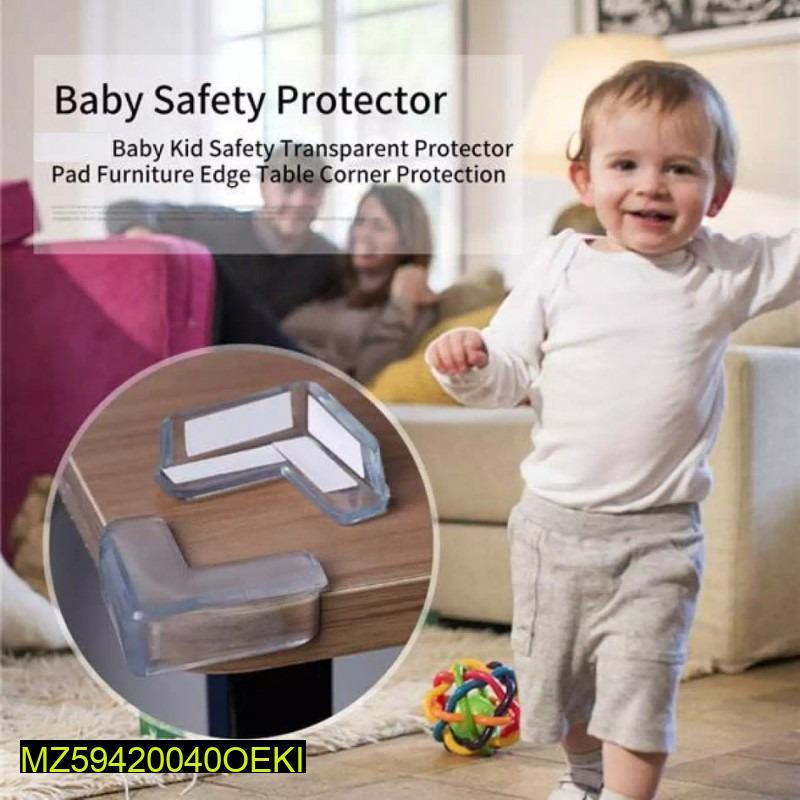 Table Corner Protector Transparent White ABS Plastic 4Pcs