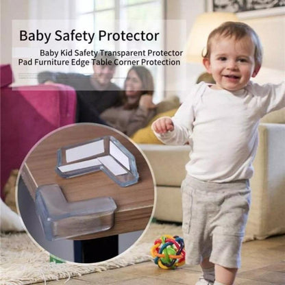 Table Corner Protector Transparent White ABS Plastic 4Pcs