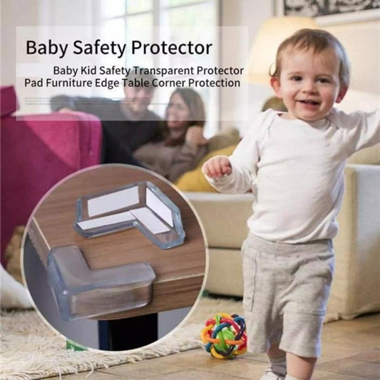Table Corner Protector Transparent White ABS Plastic 4Pcs