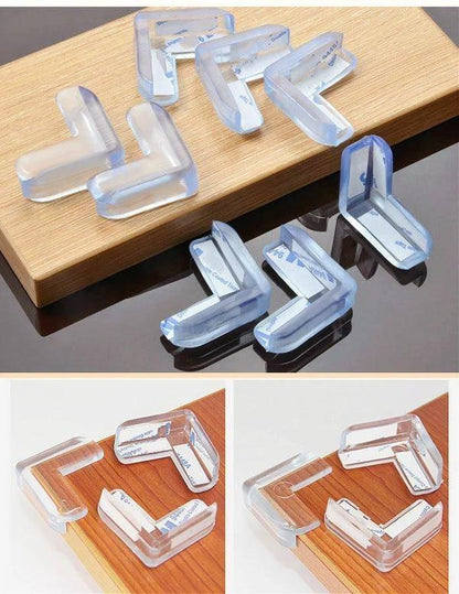 Table Corner Protector Transparent White ABS Plastic 4Pcs