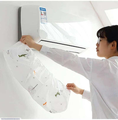 White Dust Stopper for AC with Decor Print
