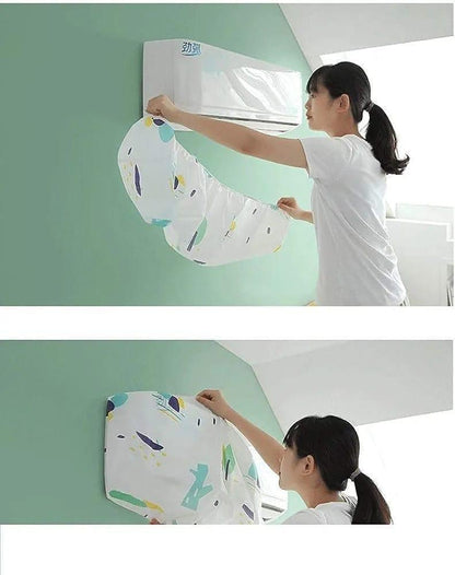 White Dust Stopper for AC with Decor Print