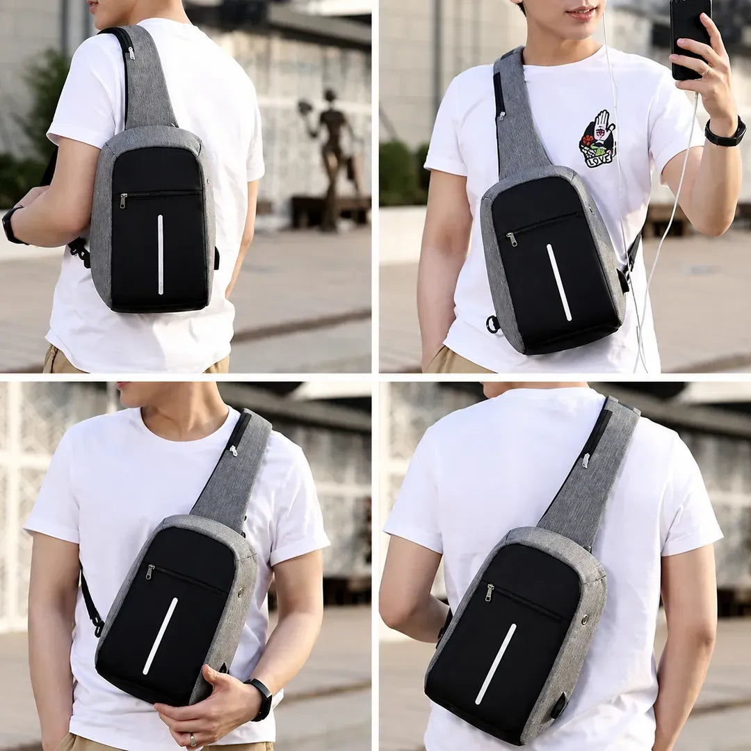 Smart Crossbody Bag with USB Charging & Anti-Theft Design