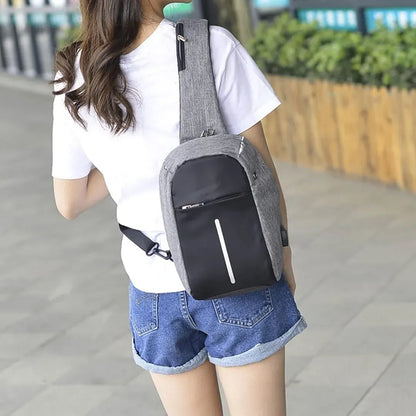 Smart Crossbody Bag with USB Charging & Anti-Theft Design