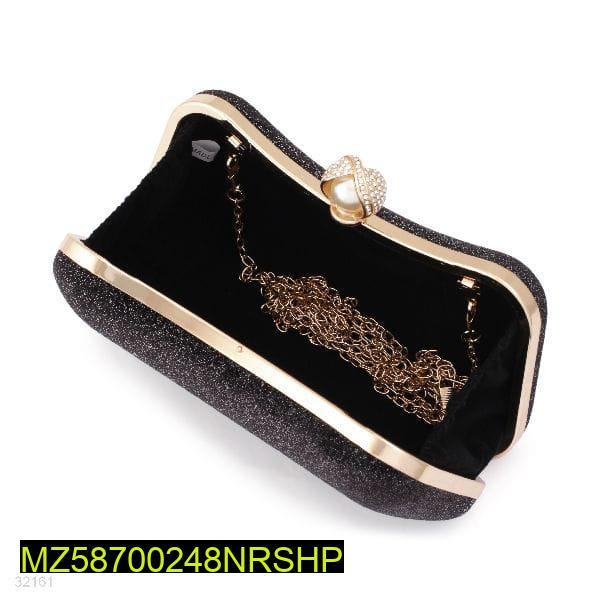 Black Glitter Clutch for Weddings Parties Pakistan