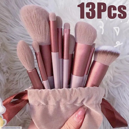 13Pcs Rose Gold Makeup Brushes Set for Flawless Application