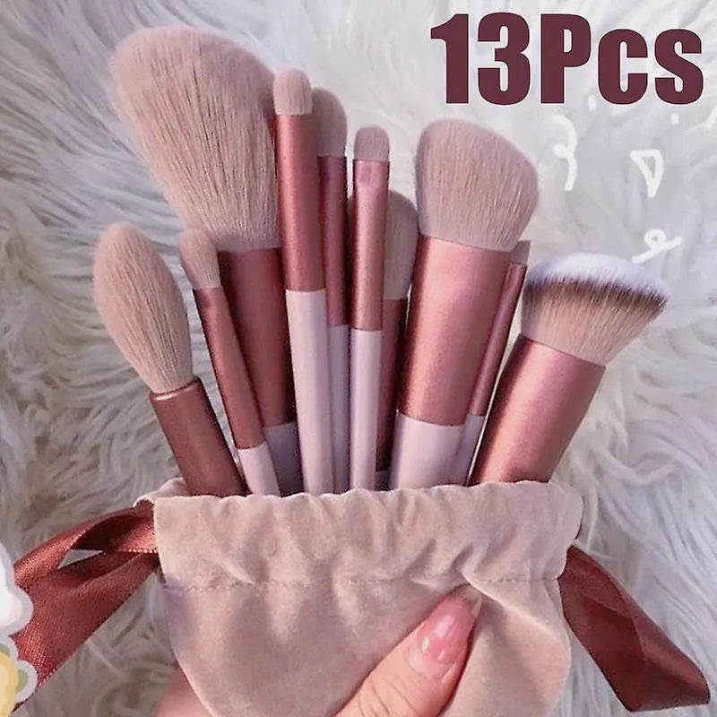 13Pcs Rose Gold Makeup Brushes Set for Flawless Application