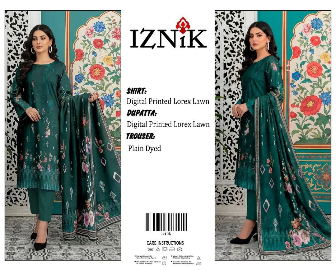 Green Printed Lawn 3-Piece Suit for Women