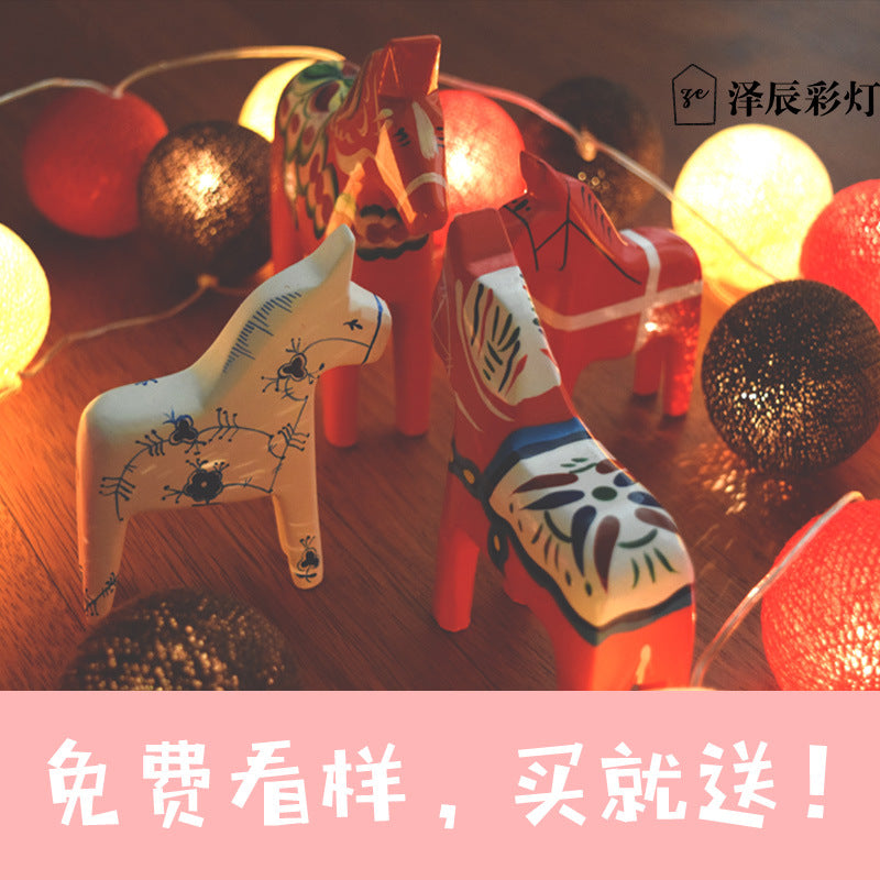 Cotton Ball LED Light String for Home & Party Decor