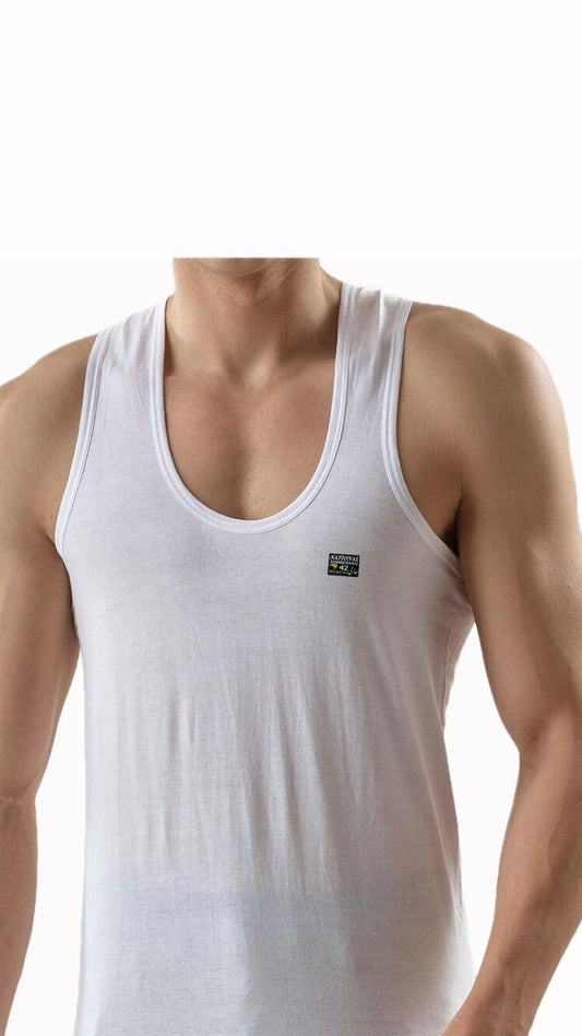 Premium Cotton Undershirt White Pack of 3 Medium Large
