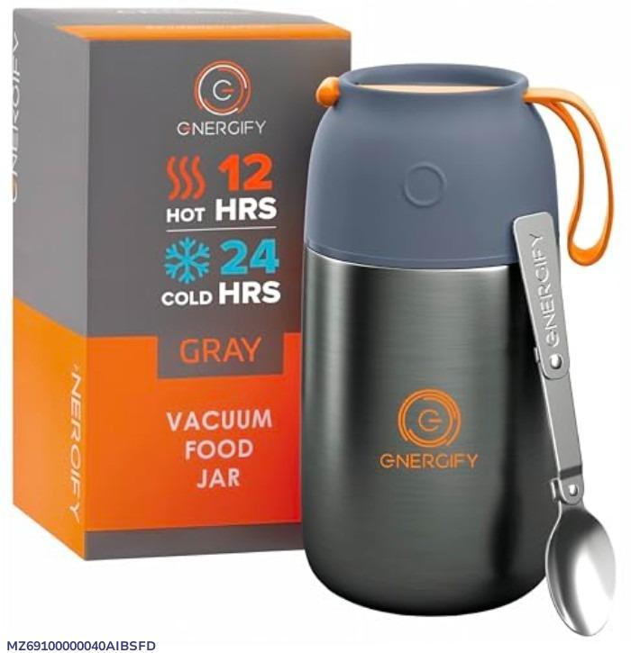 Stainless Steel Vacuum Food Jar 600ml Gray