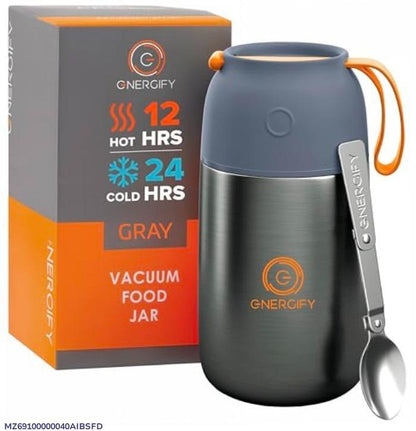 Stainless Steel Vacuum Food Jar 600ml Gray