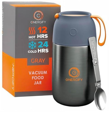 Stainless Steel Vacuum Food Jar 600ml Gray