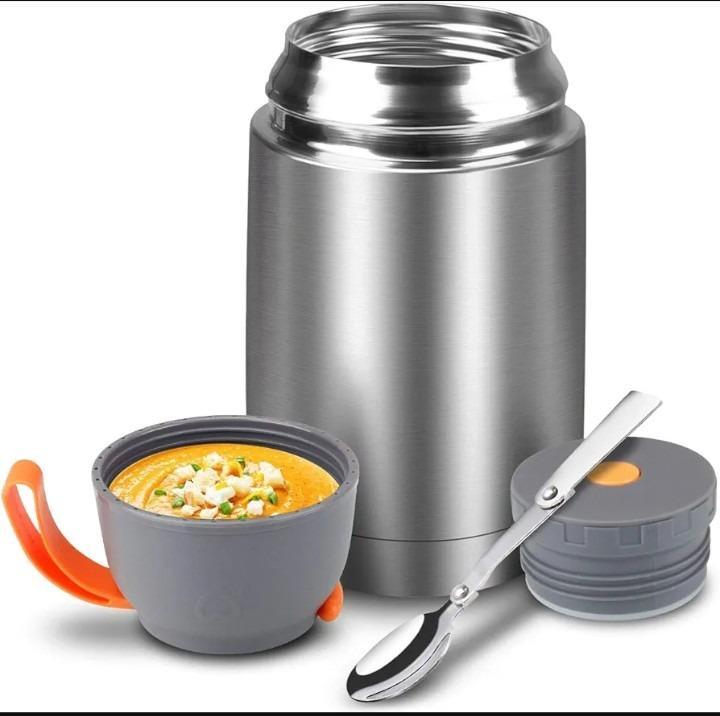 Stainless Steel Vacuum Food Jar 600ml Gray