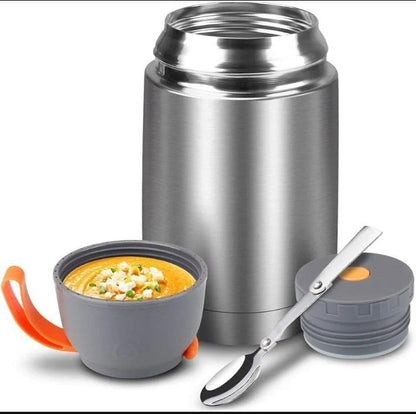 Stainless Steel Vacuum Food Jar 600ml Gray