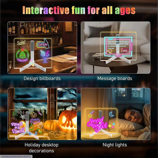 Acrylic Lcd Writing Tablet/Acrylic LED Writing Board with Glow & Neon Effects