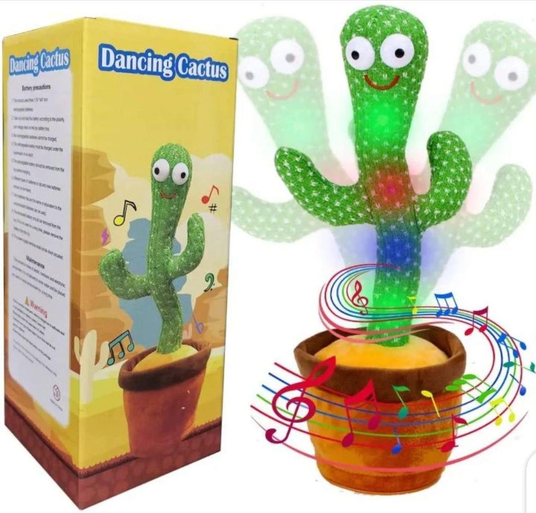 Dancing Cactus Plush Toy Green LED Music for Kids 1-10