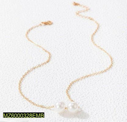 Golden Pearl Necklace for Women Daily Wear Wedding Office