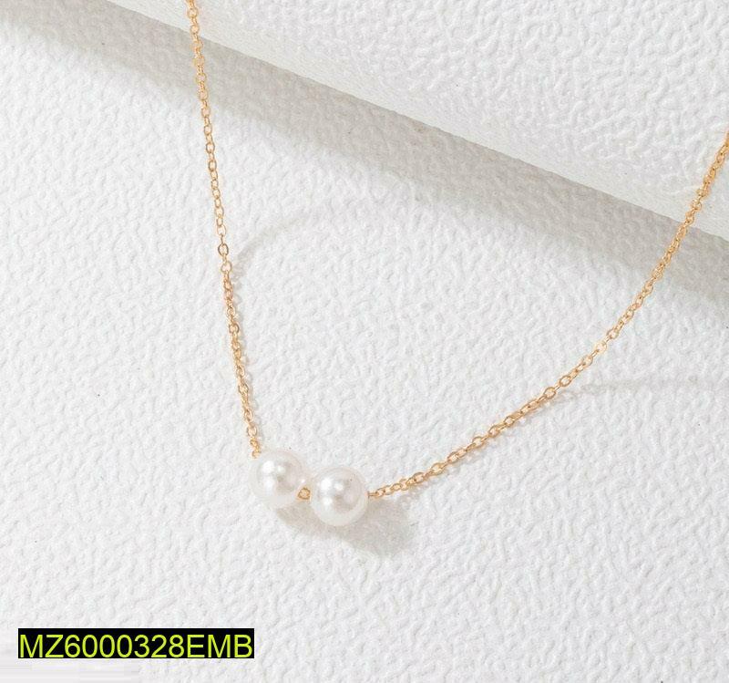 Golden Pearl Necklace for Women Daily Wear Wedding Office