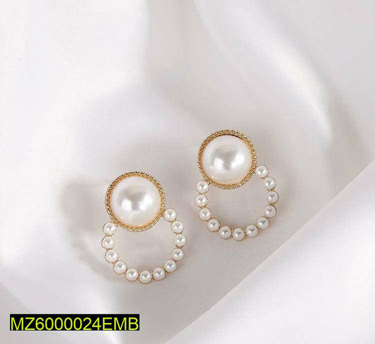 Golden Pearl Earrings for Women, Lightweight & Durable