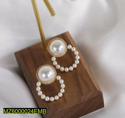Golden Pearl Earrings for Women, Lightweight & Durable