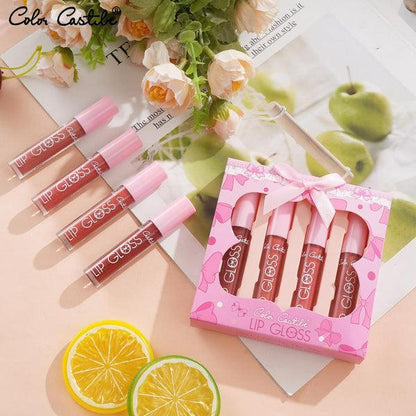 4 Pcs Matte Lip Gloss Set Multicolor Nude Shades