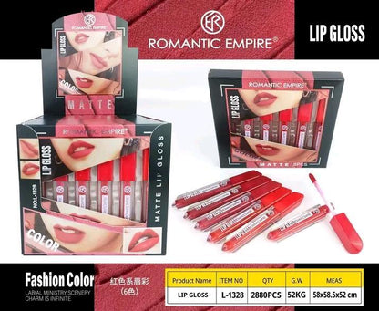 Romantic Empire Matte Lip Gloss 6 Shades Long Lasting