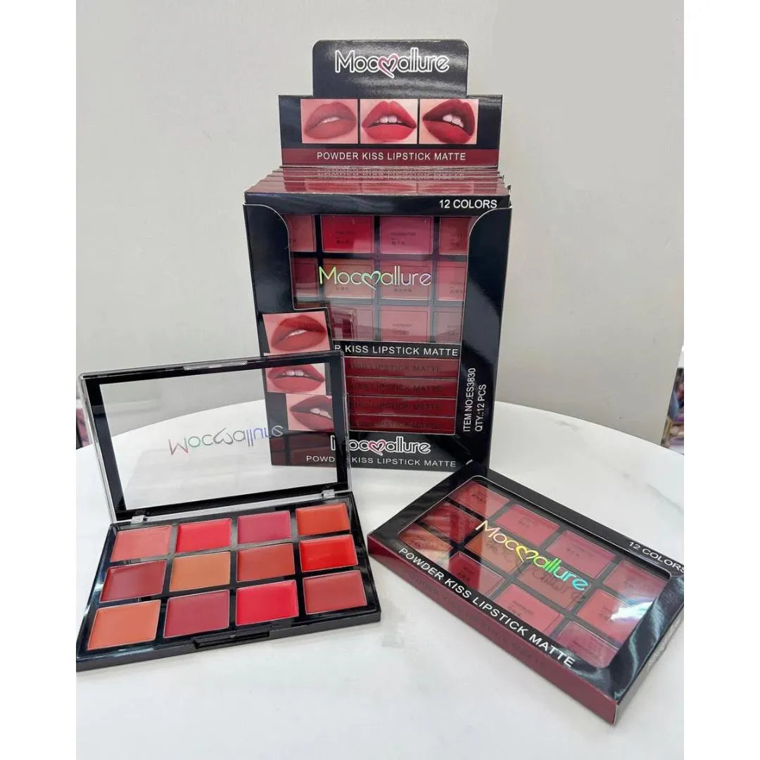 Mocallure 12-Color Creamy Lipstick Blush Palette