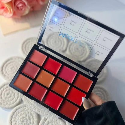Mocallure 12-Color Creamy Lipstick Blush Palette